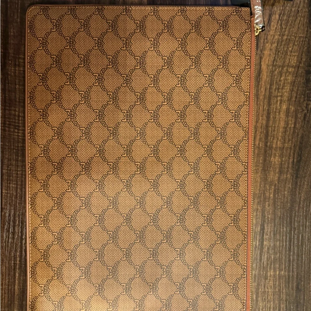 Authentic MCM Brown Logo-Print Wristlet Clutch - Picture 2 of 5